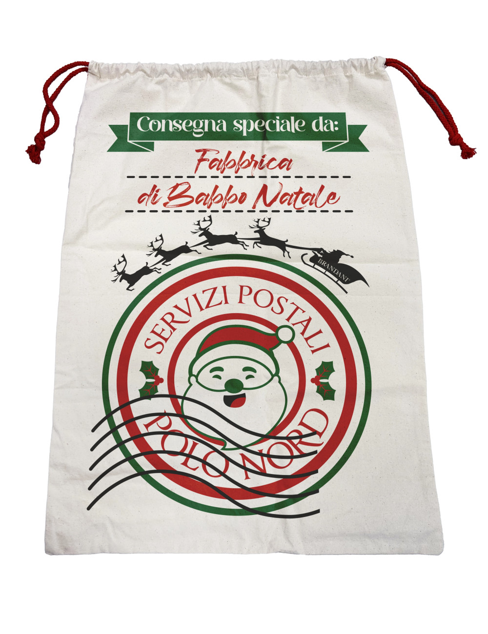 FATHER XMAS NORTH POLE EXPRESS SACK IN COTTON | Brandani