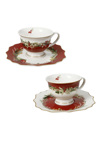 NEW BONE CHINA CAROL COFFEE CUP 2 PC SET | Brandani