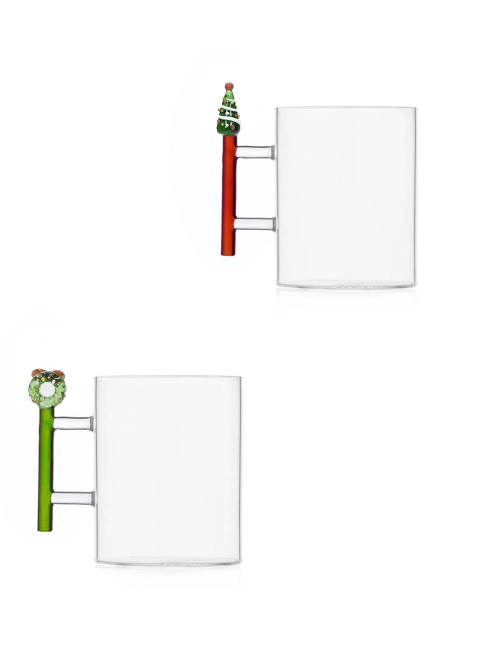 LONG LIVE XMAS GLASS MUG ASS. THEMES 2 PC SET | Brandani