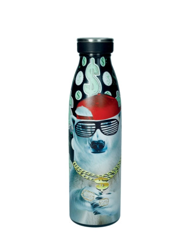 BOTTIGLIA TERMICA FUNNY ZOO 500ML C/CHIUS ERM SOGG.ASS INOX | Brandani