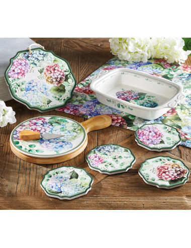 DECORATON FLORA CON FIOCCO SET 4 PZ CERAMICA/SUGHERO | Brandani