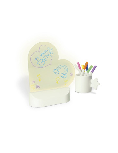 MEMO LED HEART SHAPE USB BOARD WITH MARKERS ABS/ACRYLIC  | Brandani