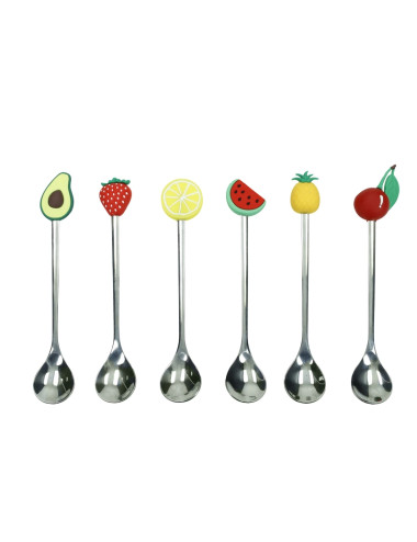 CUCCHIAINO SILVER FRUTTI ASS SET 6 PZ INOX/SILICONE | Brandani