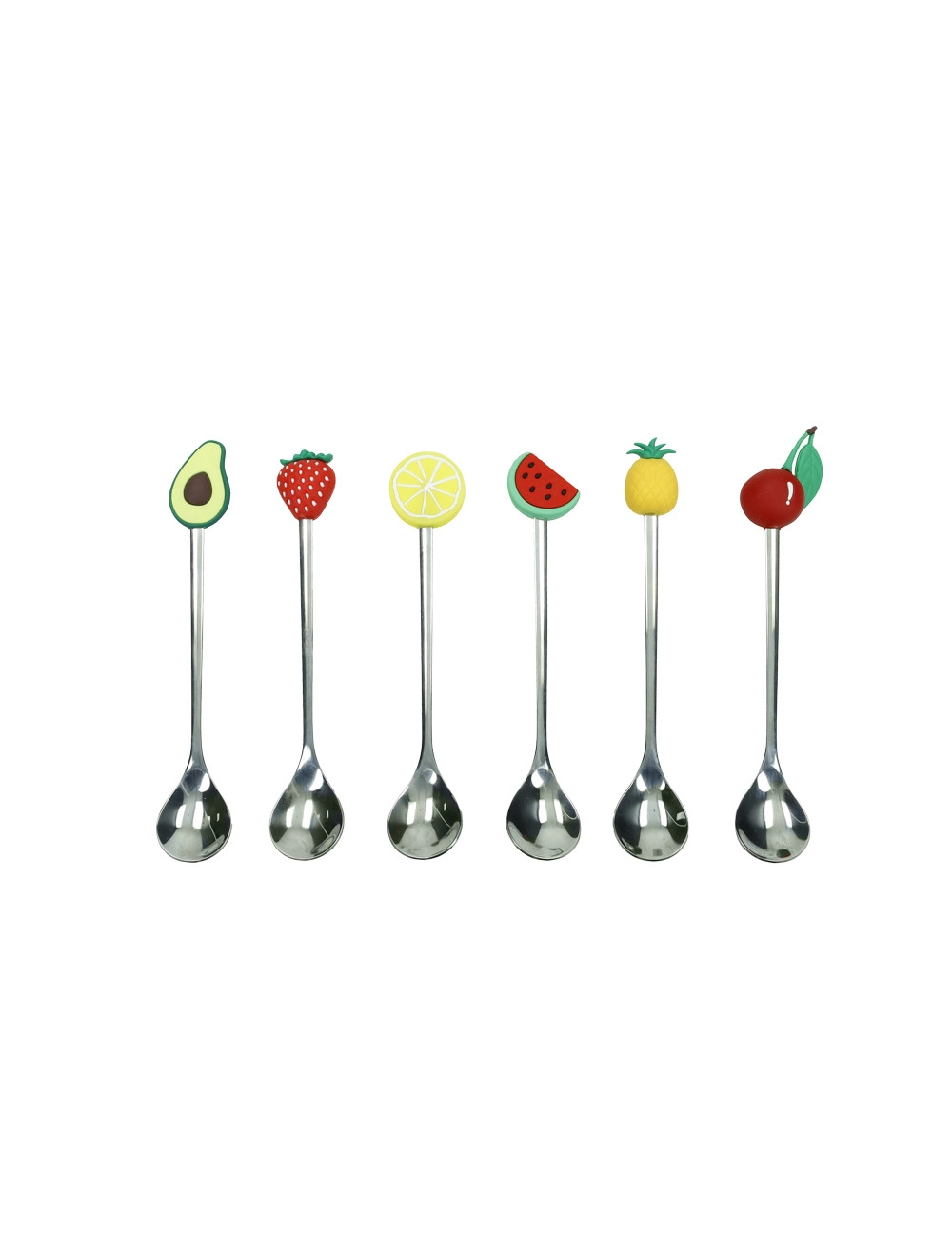 CUCCHIAINO SILVER FRUTTI ASS SET 6 PZ INOX/SILICONE | Brandani