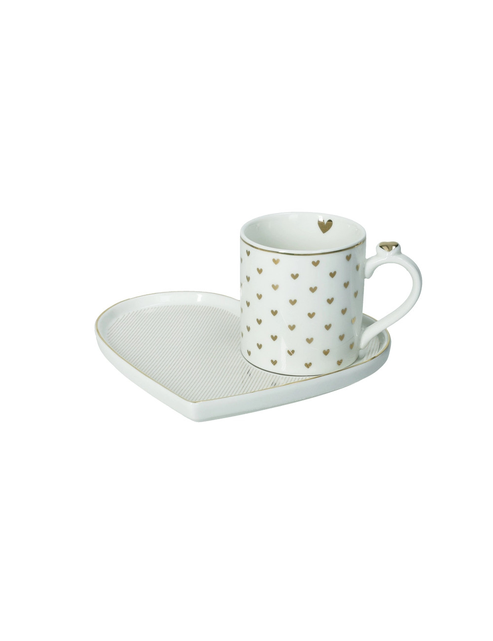 TAZZA C/VASSOIO AMORE MIO RIGHE NEW BONE CHINA | Brandani