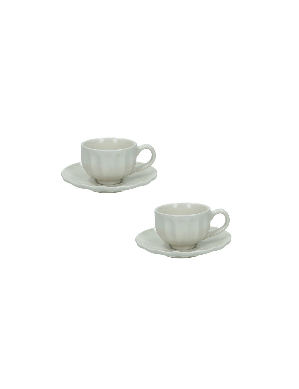 TAZZINA CAFFE' CALIPSO AVORIO SET 2 PZ STONEWARE | Brandani