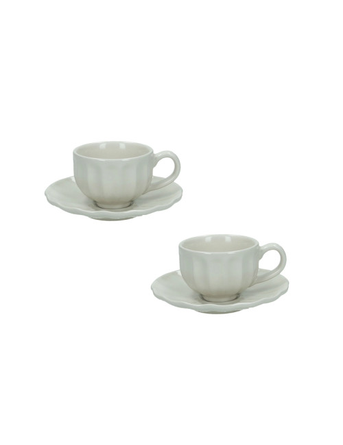 TAZZINA CAFFE' CALIPSO AVORIO SET 2 PZ STONEWARE | Brandani