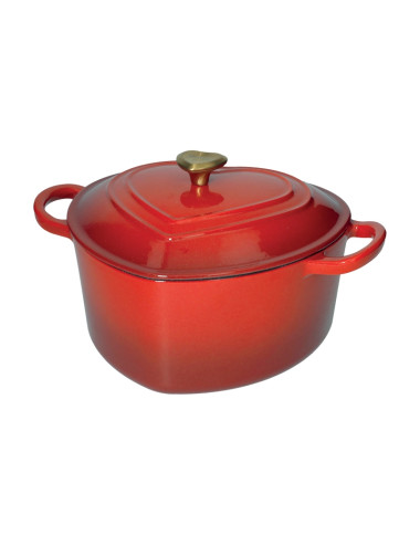 CASSERUOLA CUORE ROSSO GLITTER GHISA SMALTATA 4 LT | Brandani