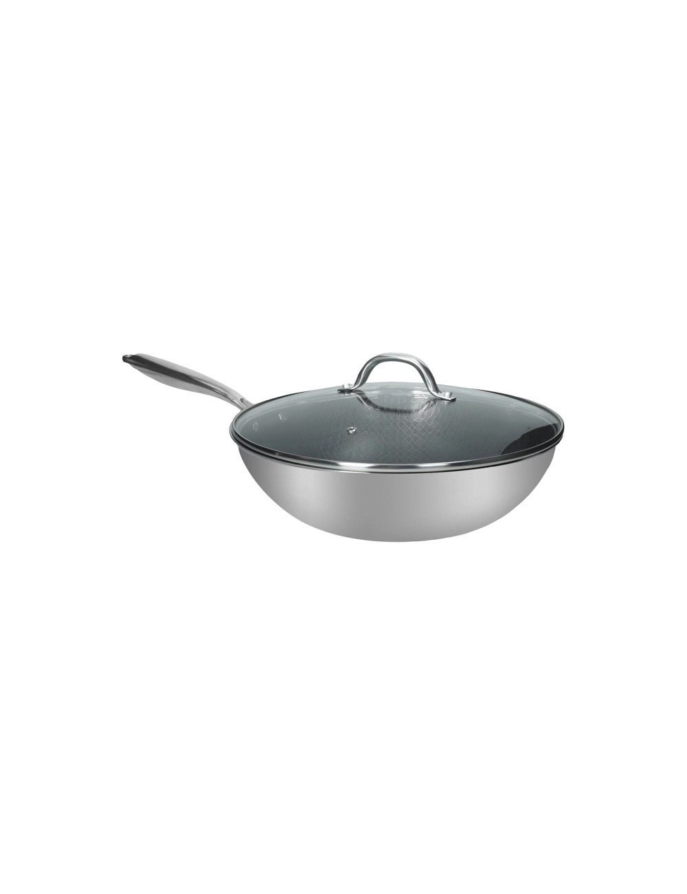 WOK CUORICINI INOX 3PLY/ALL/CER C/COPERCHIO VETRO | Brandani