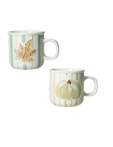 TAZZA CAFFE ZUCCA E VITE SET 2 PZ STONEWARE | Brandani
