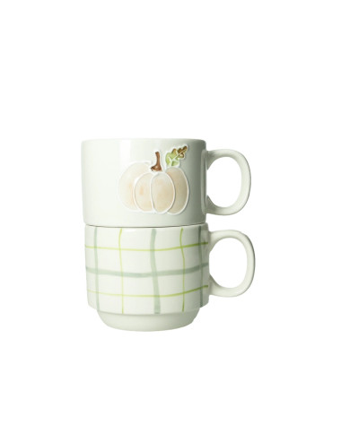 TAZZA IMPILABILE ZUCCA E QUADRI SET 2 PZ STONEWARE | Brandani
