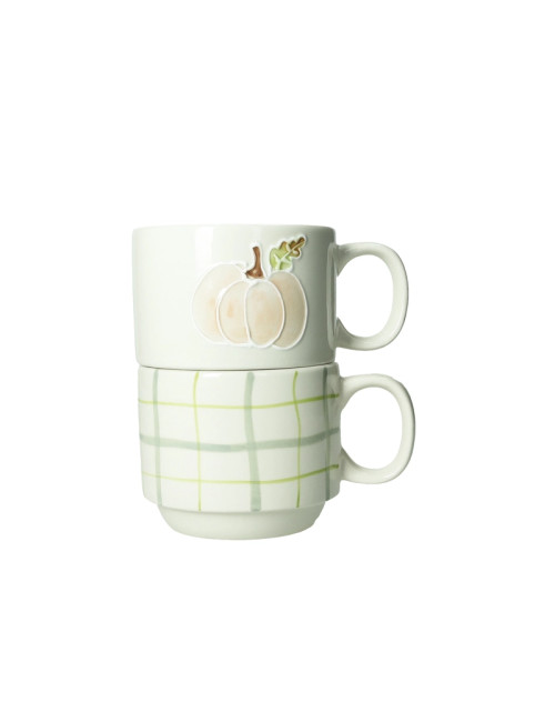 TAZZA IMPILABILE ZUCCA E QUADRI SET 2 PZ STONEWARE | Brandani