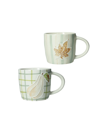 MUG ZUCCA E VITE SET 2 PZ STONEWARE | Brandani
