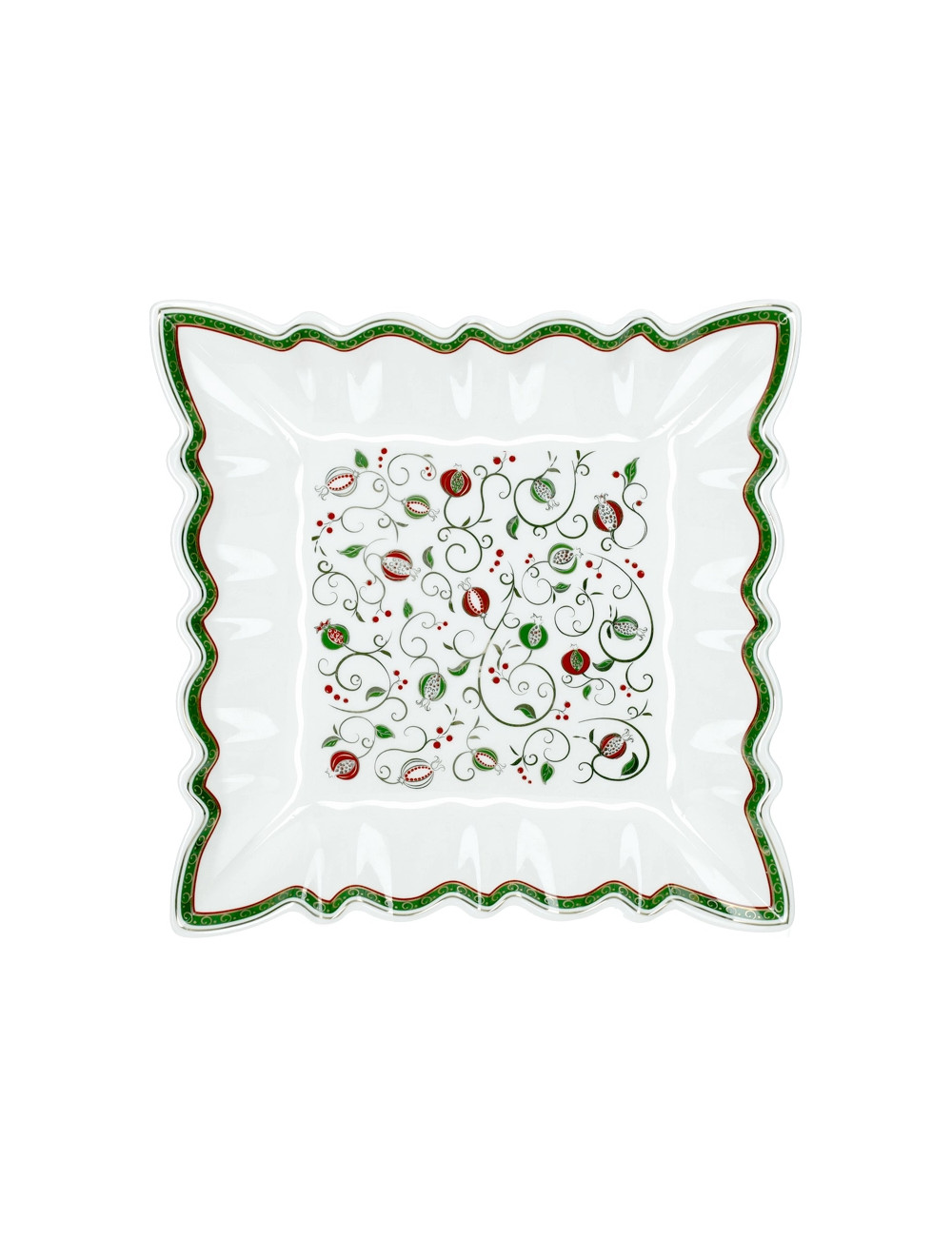 VASSOIO QUADRO SMERLATO TEMPO DI FESTA PORCELLANA | Brandani