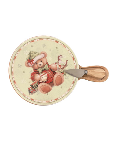 TAGLIERE COCCOLE PORCELLANA/BAMBOO C/COLT FORM INOX | Brandani