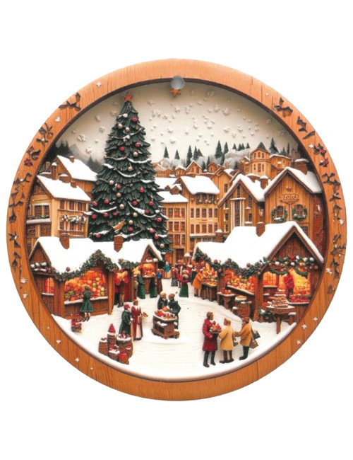 DECORATION BIANCO NATALE MERCATO NATALIZIO CERAM/SUGHERO | Brandani