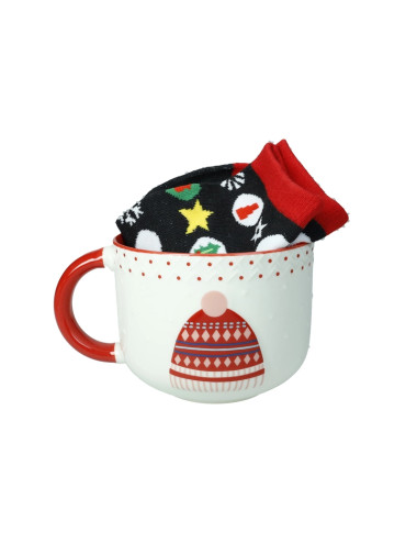 TAZZA COLAZIONE CAPPELLO NEW BONE CHINA C/CALZINI COTONE | Brandani