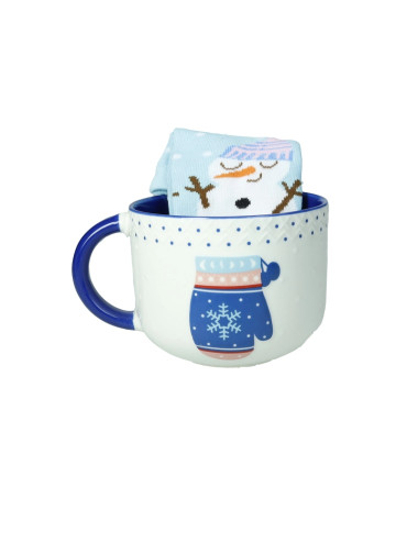 TAZZA COLAZIONE GUANTO NEW BONE CHINA C/CALZINI COTONE | Brandani