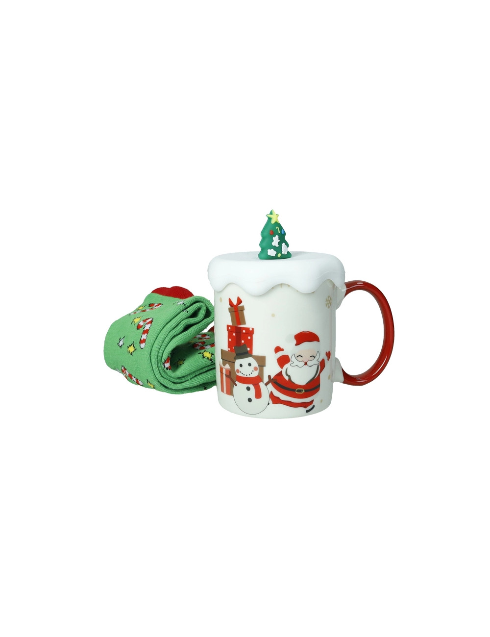 MUG NEW BONE CHINA C/TAPPO ALBERO SILICONE E CALZINI COTONE | Brandani