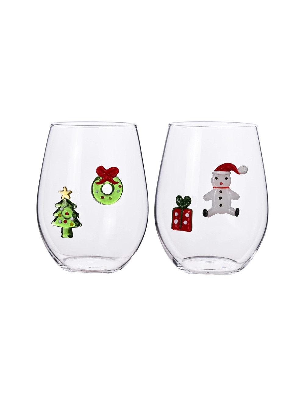 BICCHIERE W IL NATALE SOGGETTI NATALIZI ASSORTITI SET 2 PZ  | Brandani