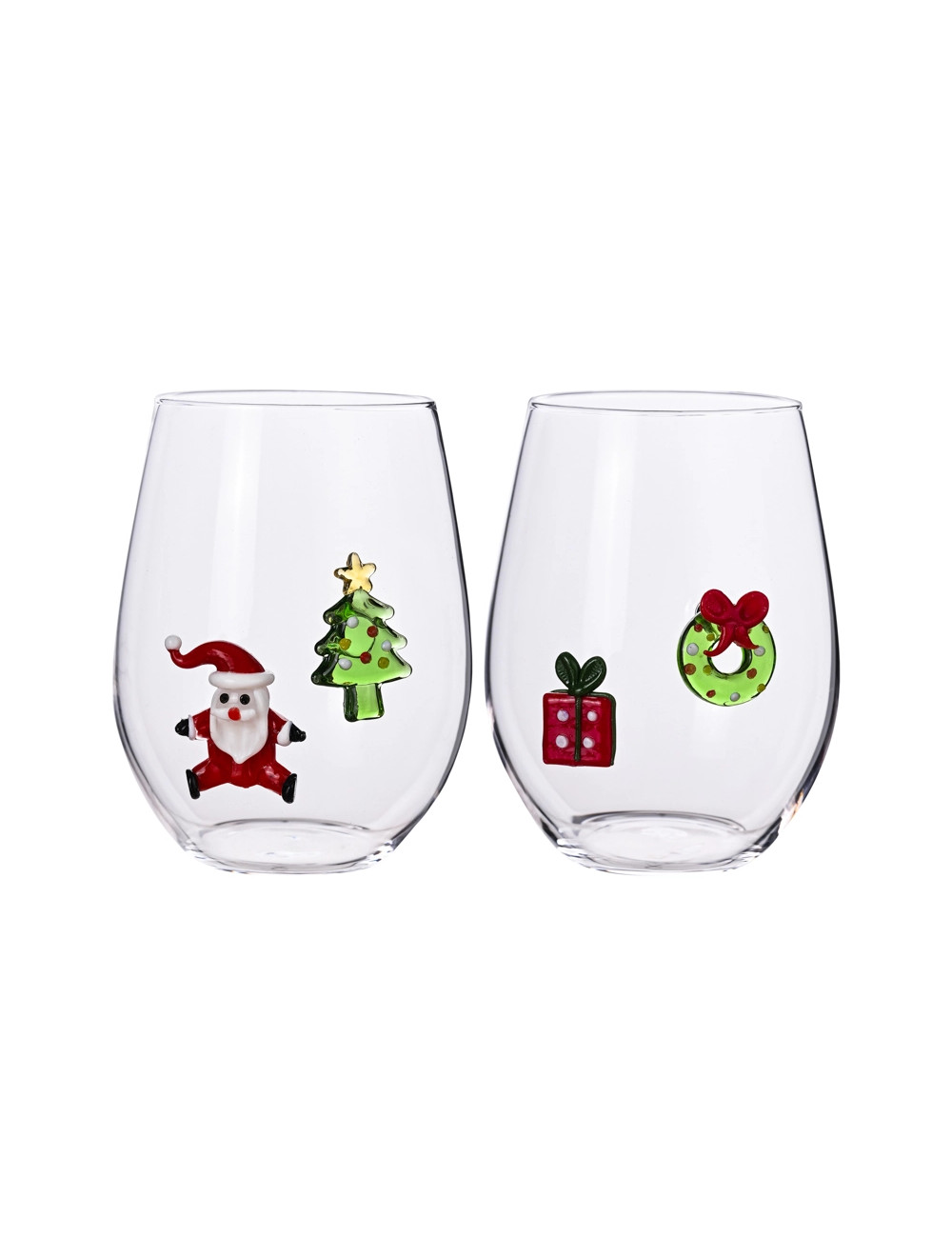 BICCHIERE W IL NATALE SOGGETTI NATALIZI ASSORTITI SET 2 PZ  | Brandani