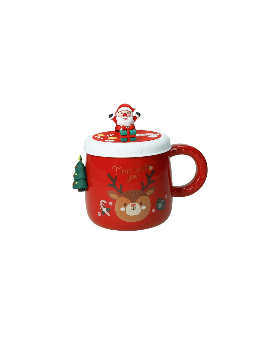 MUG MAGNETE ALBERO DI NATALE NEW BONE CHINA C/TAPPO SILICON | Brandani
