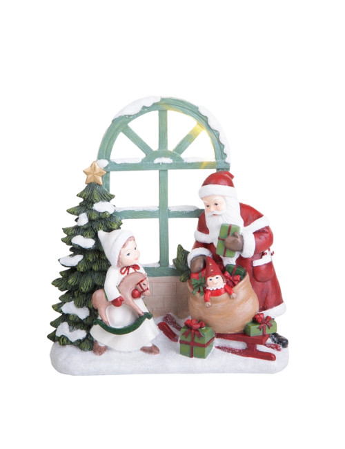 BABBO NATALE C/FINESTRA RESINA C/LED | Brandani
