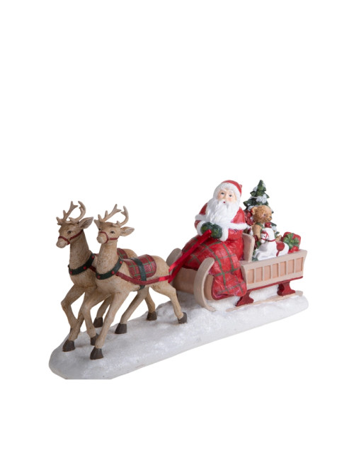 BABBO NATALE SU SLITTA C/DAINI RESINA | Brandani