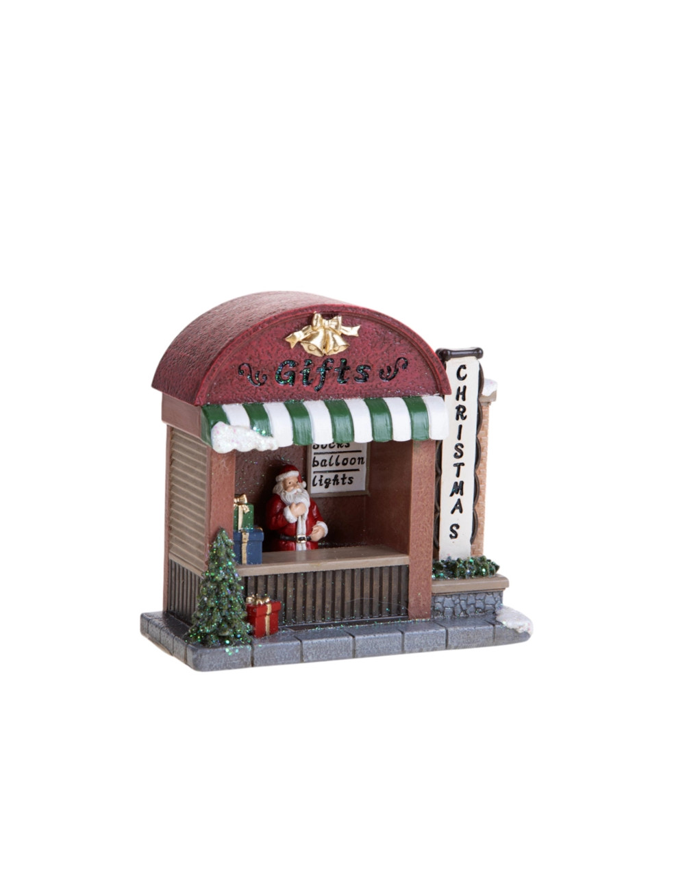 NEGOZIO C/BABBO NATALE C/LED RESINA | Brandani