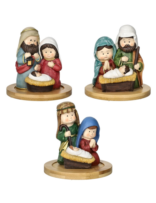 LA NATIVITA' CON BASE SOGGETTI ASSORTITI DISPLAY 9 PZ RESIN | Brandani