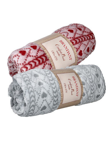PLAID CUORICINI COLORI ASSORTITI POLIESTERE | Brandani