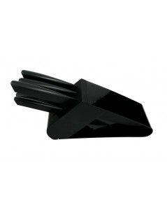 BLACK ACRYLIC KNIFE BLOCK WITH 5 STAINLESS STEEL KNIVES