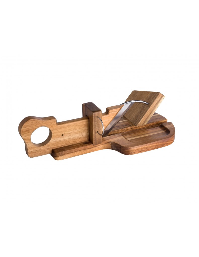 GUILLOTINE SALAME CUTTER ACACIA WOOD WITH SSTEEL BLADE