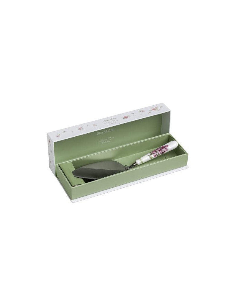 NONNA ROSA STAINLESS STEEL CAKE SERVER WITH CERAMIC HANDLE