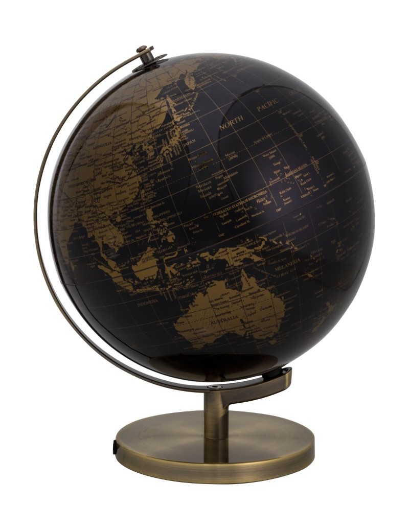 WORLD MAP LAMP BLACKGOLD PPPVCMETAL
