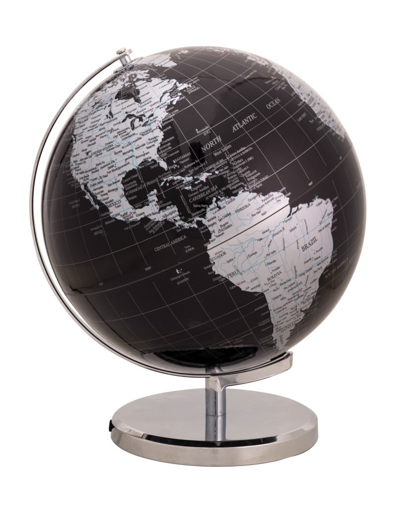 WORLD MAP LAMP BLACKSILVER PPPVCMETAL
