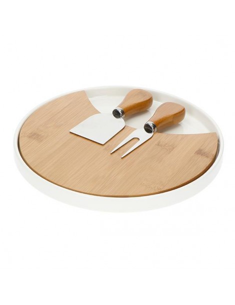 PORCELAIN BAMBOO BOARD W2 STAINLESS STEEL CHEESE KNIVES - foto 2