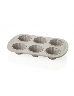6 GREY SILICONE CAKE MOULDS