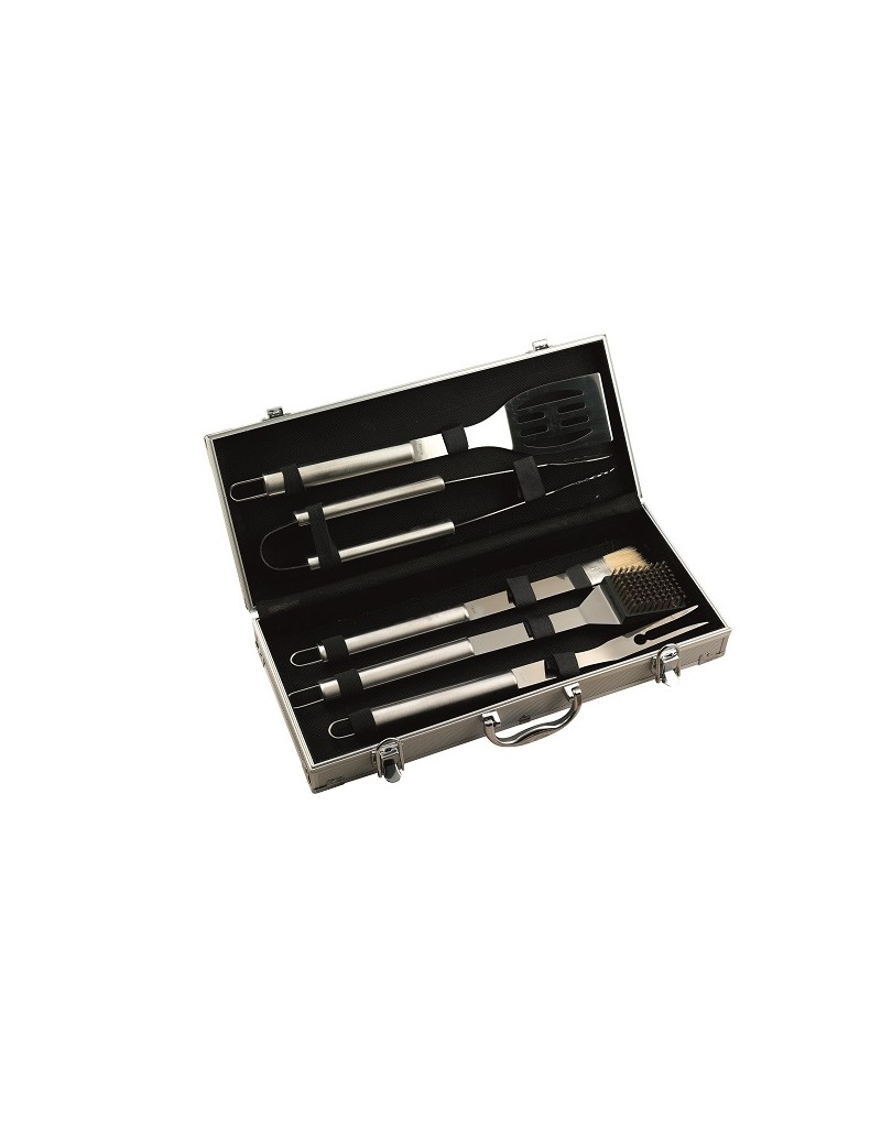 5 PCS SET OF BARBEQUE TOOLS WITH GIFT CASE SSTEEL