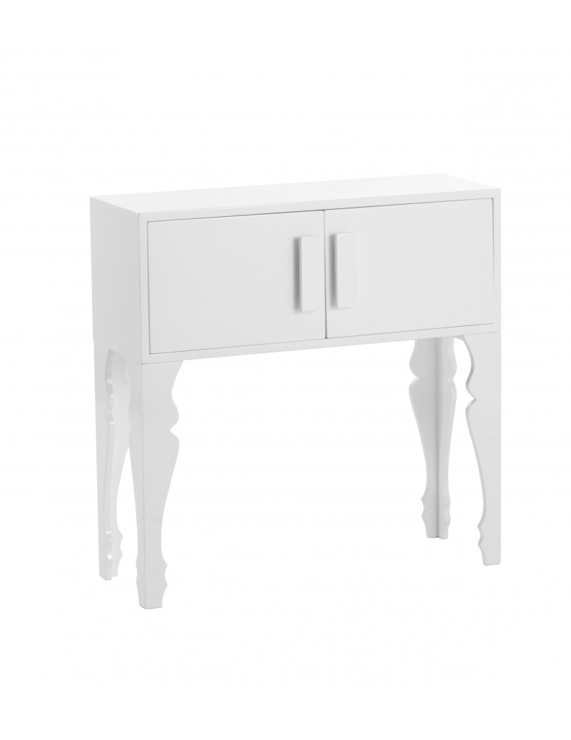 WHITE LACQUERED 2-DOOR CABINET MDF