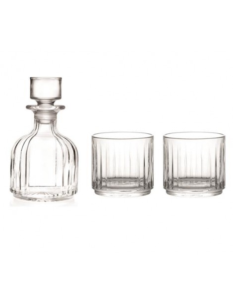 FUSION CRYSTAL GLASS BOTTLE AND GLASSES