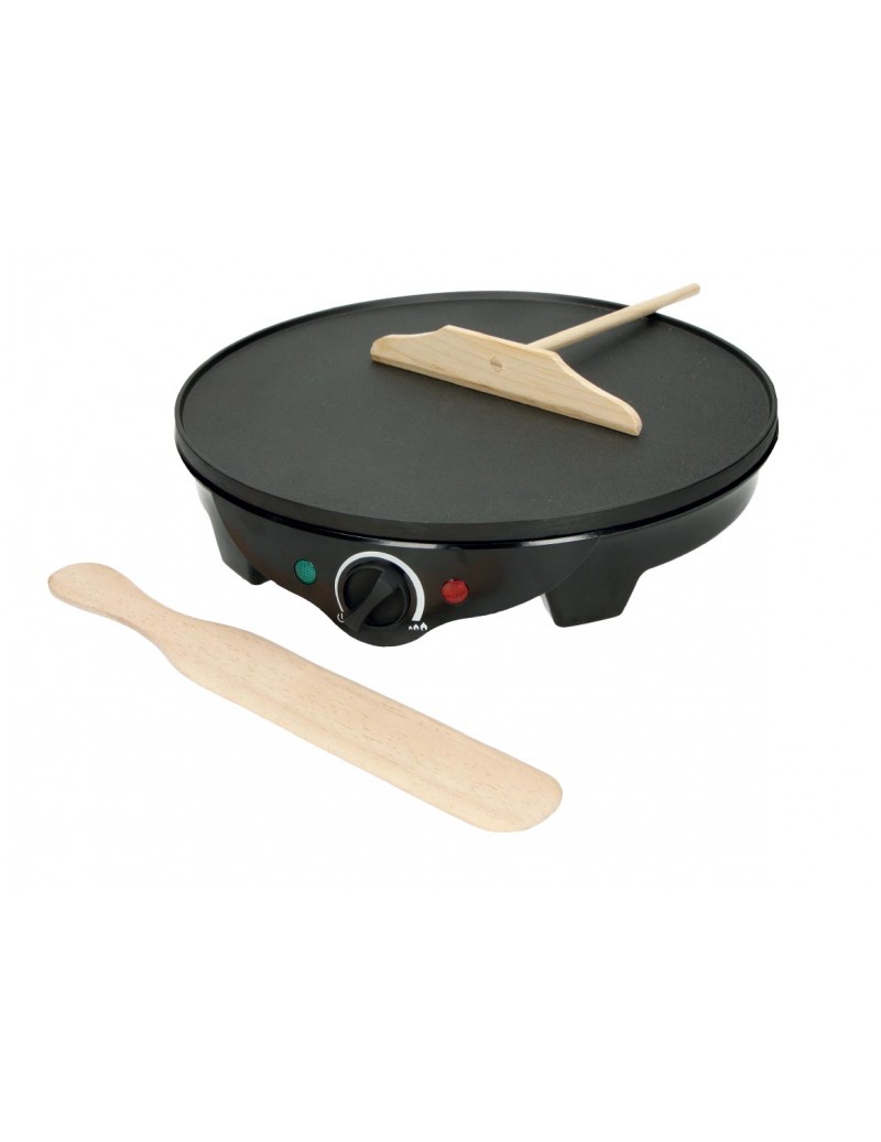 STAINLESS STEEL NON-STICK TECHNO COLLECTION CREPES MAKER WITH 2 WOOD TOOLS