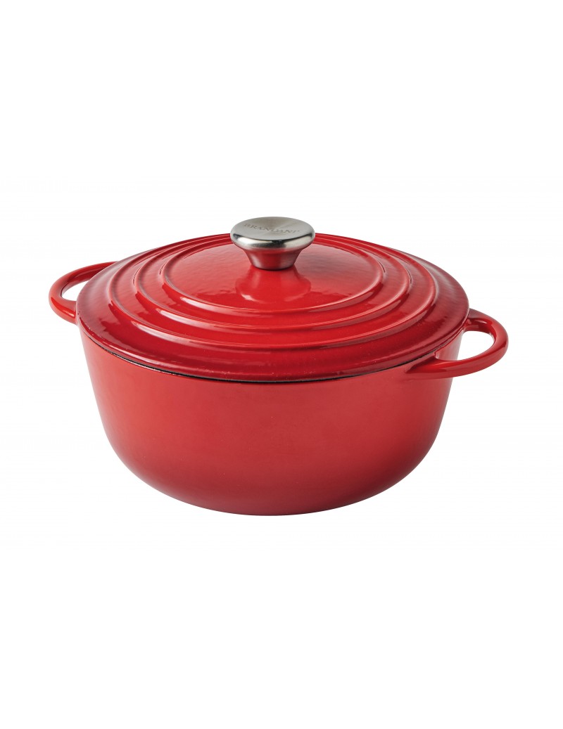 CAST IRON RED ENAMELED...