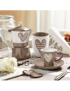 Brandani 55670 mug Batticuore colore tortora in stoneware 