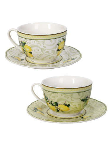 TAZZA THE' LIMONI SET 2 PEZZI NEW BONE CHINA | Brandani