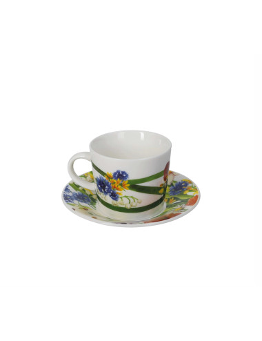 TAZZINA CAFFE FIORI DI CAMPO SET 2 PEZZI NEW BONE CHINA | Brandani